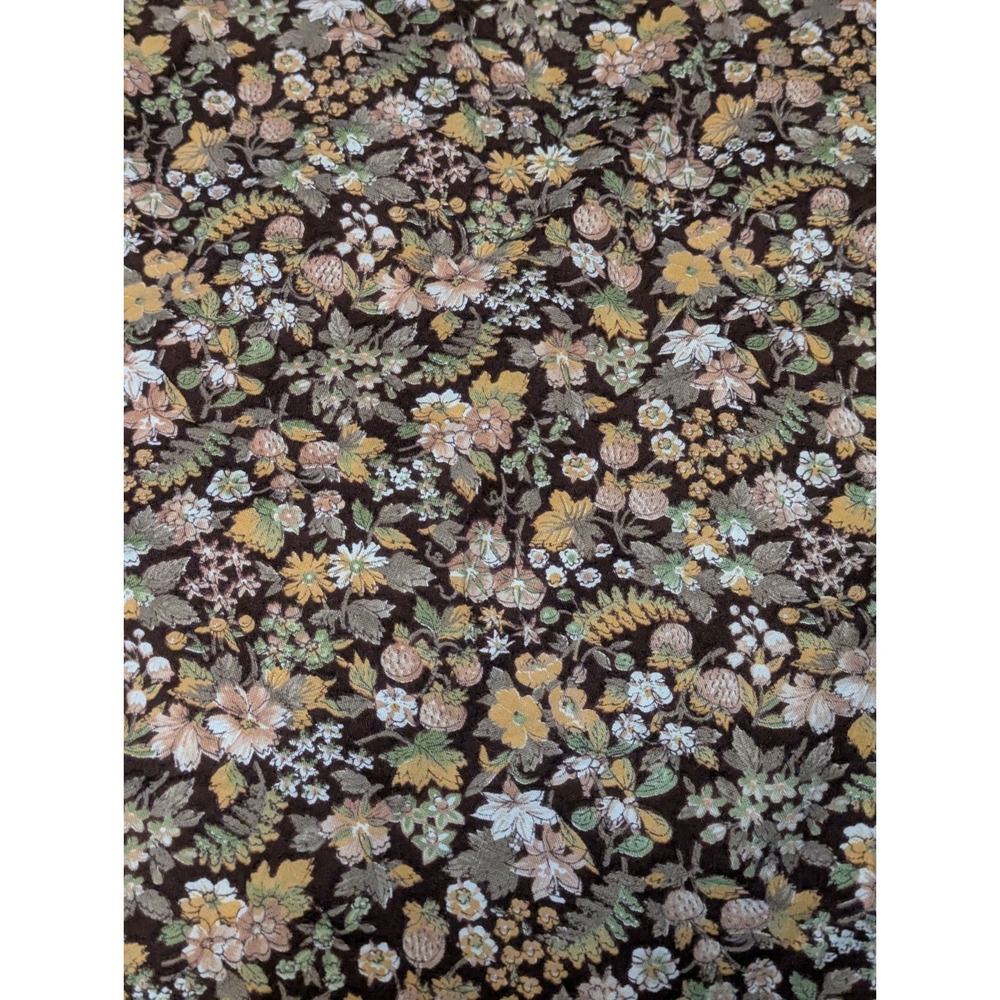 vintage Cranston Print Works VIP material browns gold green floral 112"‎ x 80"